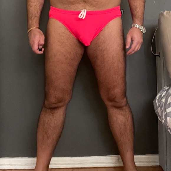 N2N Bodywear MS Monterey Sport Size L Hot Coral Mens Drawstring Bikini Swim Suit - Picture 10 of 16